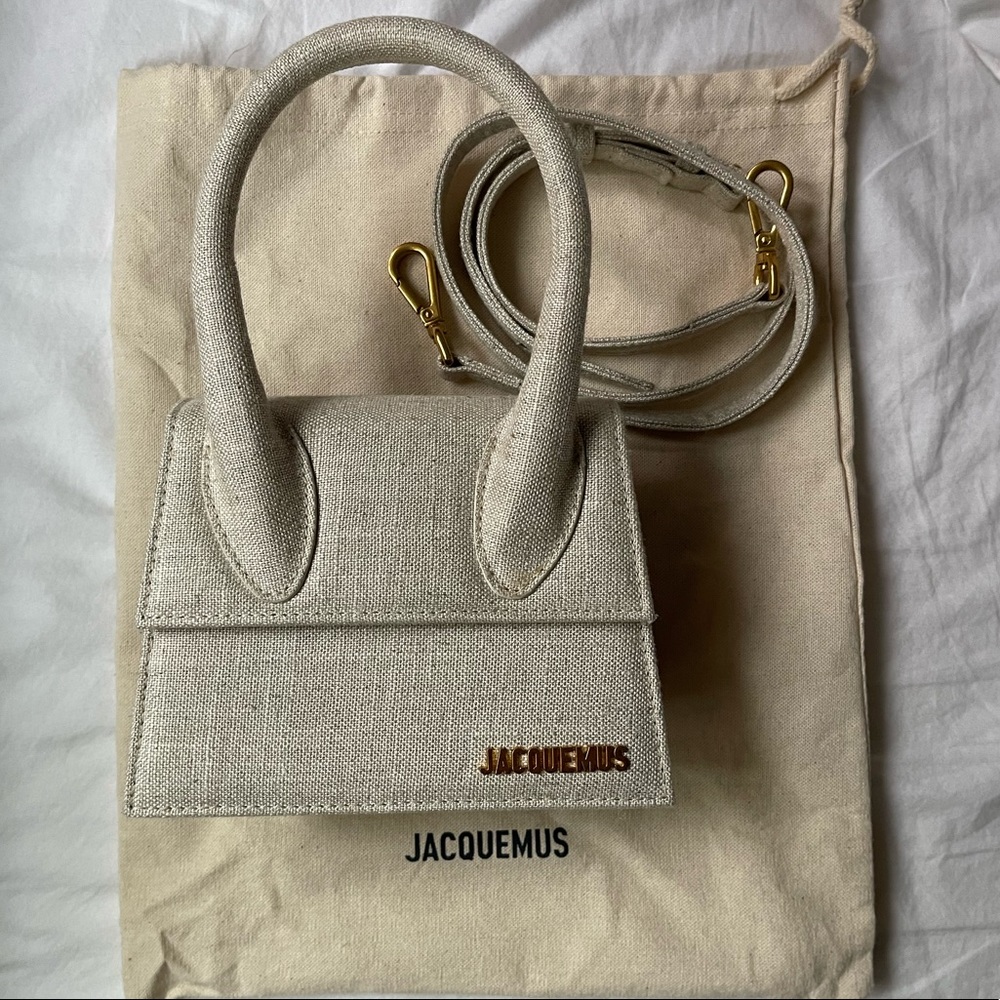 JACQUEMUS LE CHIQUITO MOYEN handbag in Beige Linen